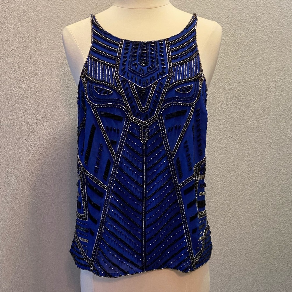 Parker beaded silk top M